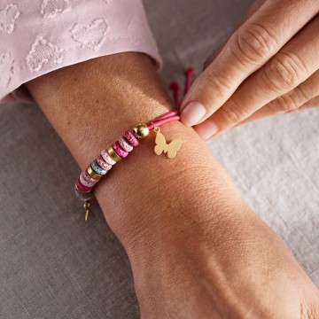 Pink ribbon armband 20233